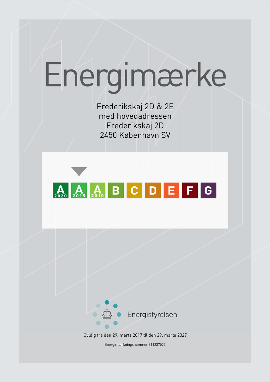 Energimærke for opgang 2D og 2E