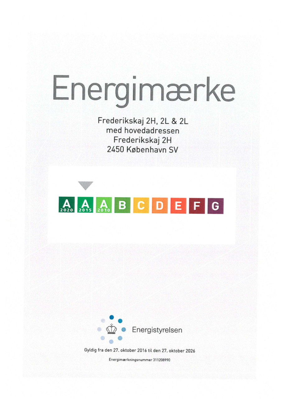 Energimærke for opgang 2H, 2K og 2L