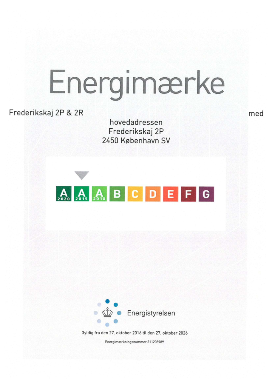 Energimærke for opgang 2P og 2R